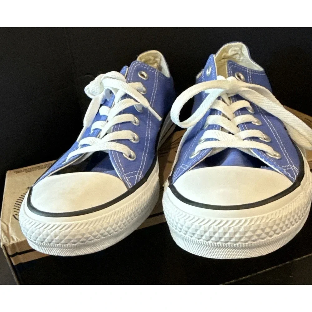 Converse All Star Chuck Taylor Womens 10 Mens 8 Canvas Low Top Blue Sneakers NEW - Picture 6 of 10